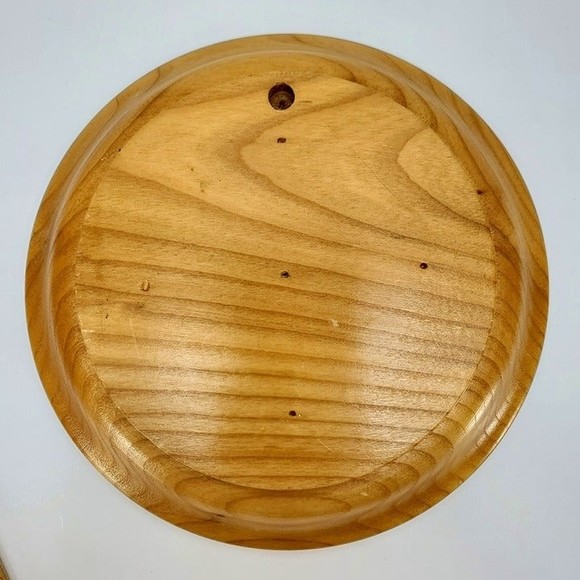 Vintage Hummel Wood Burned Round Frame Wall Hanging - Picture 4 of 8